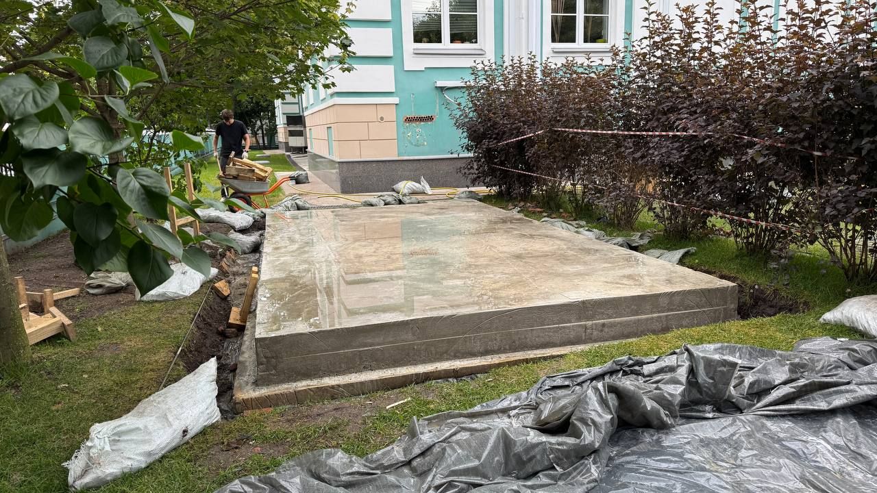 Плита после распалубки